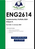 ENG2614 Supplementary Portfolio Jan/Feb 2024