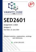 SED2601 Assignment 2 (ANSWERS) 2024 - DISTINCTION GUARANTEED
