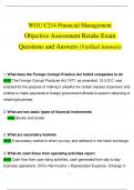WGU C214 Objective Assessment Financial Management 2023 Exam and Retake Exam Questions and Answers (Verified Answers)