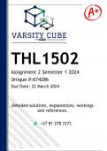 THL1502 Assignment 2 (ANSWERS) Semester 1 2024