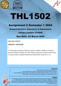 THL1502 Assignment 2 (COMPLETE ANSWERS) Semester 1 2024 (674286) - DUE 22 March 2024