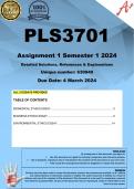 PLS3701 Assignment 1 (COMPLETE ANSWERS) Semester 1 2024 (630940)- DUE 4 March 2024