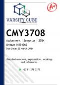 CMY3708 Assignment 1 (DETAILED ANSWERS) Semester 1 2024 - DISTINCTION GUARANTEED