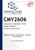 CMY2606 Assignment 1 (ANSWERS) Semester 1 2024 - DISTINCTION GUARANTEED.