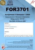 FOR3701 Assignment 1 (COMPLETE ANSWERS) Semester 1 2024 - DUE 20 March 2024 