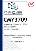 CMY3709 Assignment 1 (DETAILED ANSWERS) Semester 1 2024 - DISTINCTION GUARANTEED