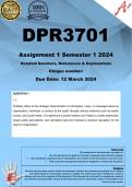 DPR3701 Assignment 1 (COMPLETE ANSWERS) Semester 1 2024 - DUE 12 March 2024 