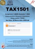 TAX1501 Assignment 1 (COMPLETE ANSWERS) Semester 1 2024 (750362) - DUE 25 March 2024
