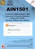 AIN1501 Assignment 1 (COMPLETE ANSWERS) Semester 1 2024 (646297) - DUE 18 March 2024