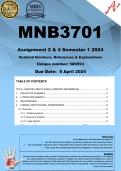 MNB3701 Assignment 4 (COMPLETE REPORT ANSWERS) Semester 1 2024 (586593) - DUE 8 April 2024