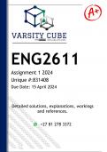 ENG2611 Assignment 1 (DETAILED ANSWERS) 2024 (831408) - DISTINCTION GUARANTEED 