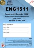 ENG1511 Assignment 2 (TOPIC 1, 3 & 3 COMPLETE ANSWERS) Semester 1 2024 - DUE 26 March 2024 