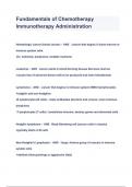 Fundamentals of Chemotherapy Immunotherapy Administration questions & answers 2023 ( A+ GRADED 100% VERIFIED)
