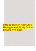 Intro to Human Resource Management Study Guide COMPLETE 2023.