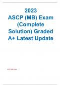 ASCP (MB) Exam (Complete Solution) Graded A+ Latest Update 2023 