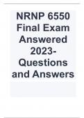  NRNP 6550 Final Exam Answered 2023/2024- Questions and Answers