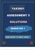 TAX2601 ASSIGNMENT 5 SEMESTER 1 ( DUE  15--MAY--2023) 