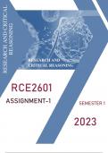 RCE2601 ASSIGNMENT 1 SOLUTIONS ( SEMESTER  1) 2023