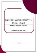 CSP4801 ASSIGNMENT 1 QUIZ – 2023 (702791)