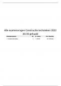 Alle examenvragen constructie technieken 2022 (20/20 gehaald )