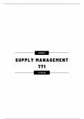 Summary -  Supply Management 771 (SM771)