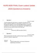NURS 6630 FINAL Exam Lastest Update 2023( Questions & Answers)