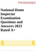 National Home Inspector Examination Questions and Answers 2023 Rated A+