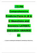 ATI PN Comprehensive Predictor Form A ,B & C Questions and Answers LATEST 2023/2024 GRADED A+ 