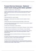 Funeral Service Sciences - National board exam study guide latest updated