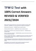 TFM12 Test with  100% Correct Answers REVISED & VERIFIED  2023//2024