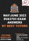 DVA3703 Exam Answers 2023 