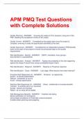 APM PMQ Test Questions with Complete Solutions 