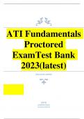 ATI Fundamentals Proctored Exam Test Bank 2023(latest)