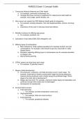 Maternal Child Exam 1 Concept guide rasmussen 