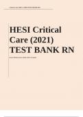 HESI Critical Care (2021) TEST BANK RN