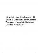 Psychology 101 Exam Questions and Correct Answers (Already Graded A+ 2023)