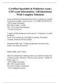 Certified Specialist in Pediatrics exam | CSP exam information | 140 Questions| With Complete Solutions