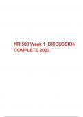 NR 500 Week 1 DISCUSSION COMPLETE 2023.