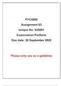 PYC4809 - Examination Portfolio