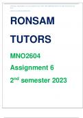 MNO2604 assignment 6   2023 (2nd semester 2023): This document contains best answered solutions that will give you a very good mark. . watsap us for help