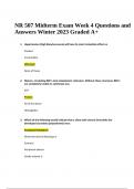 NR 507 Midterm Exam Week 4 Questions and Answers Winter 2023 Graded A+.