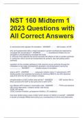 NST 160 Midterm 1 2023 Questions with All Correct Answers 