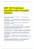 NST 160 Final Exam Questions with Complete Solution
