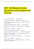 NST 160 Midterm Exam Questions and Answers All Correct 