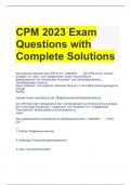 CPM 2023 Exam Questions with Complete Solutions 