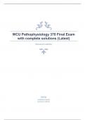 WCU Pathophysiology 370 Final Exam - Questions and Answers (LATEST)
