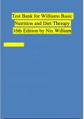 Test Bank for Williams Basic Nutrition and Diet Therapy 16th Edition by Nix William Chapter 1-23 | Complete
