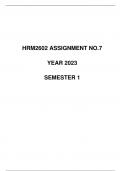 HRM2602 ASSIGNMENT 7 S1 2023 SOLUTIONS (05 JUN 23)