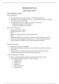 Physiology 214 lecture notes - weeks 1,2 and 3 