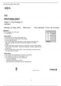 AQA AS PSYCHOLOGY RATING Paper 2 Psychology in context  May 2023